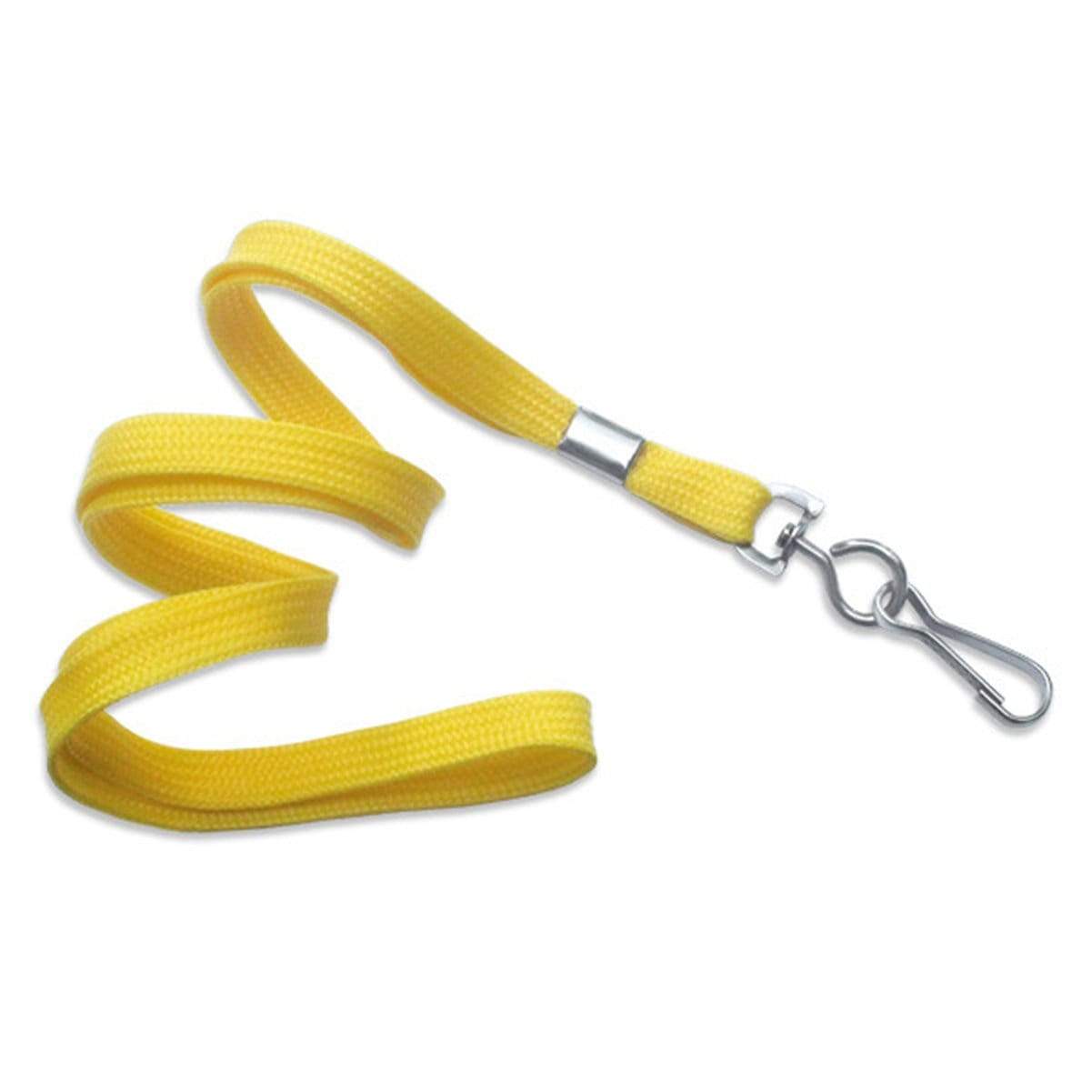Yellow Flat Braid Woven Non-Breakaway Lanyard With a Steel Swivel Hook (P/N 2135-350X) 2135-3509