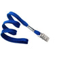 Royal Blue Flat Braid Woven Non-Breakaway  Lanyard With a Steel Bulldog Clip (P/N 2135-355X) 2135-3552