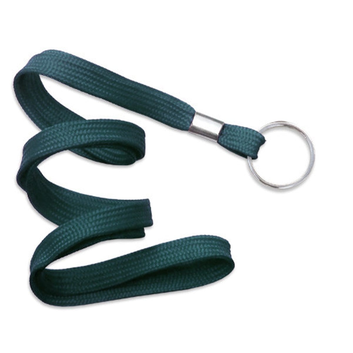 Teal Flat Braid Woven Lanyard With Nickel-Plated Steel Split Ring 2135-365X 2135-3666