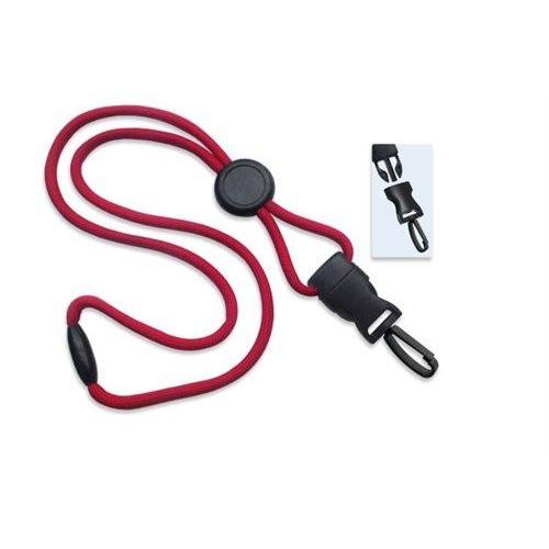 Red Breakaway Lanyard With Round Slider And Detachable Plastic Swivel Hook 2135-458X 2135-4584