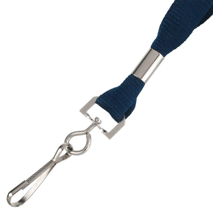 A Microweave Polyester Lanyard With Nickel-Plated Steel Swivel Hook 2136-350X with a silver nickel-plated steel swivel hook attached at the end. Sold by Specialist ID.