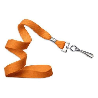 Microweave Polyester Lanyard With Nickel-Plated Steel Swivel Hook 2136-350X, coiled in a spiral on a white background. Sold by Specialist ID.
