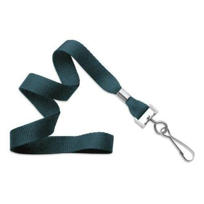 A dark green, Microweave Polyester Lanyard With Nickel-Plated Steel Swivel Hook 2136-350X for attaching items. Sold by Specialist ID.