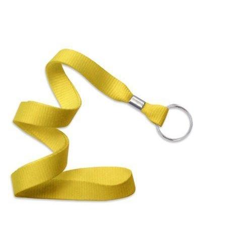 A 5/8" Wide Key Chain Lanyard with Split Ring 2136-365X crafted from microweave polyester with an attached metal split ring lies coiled on a white surface. Sold by Specialist ID.