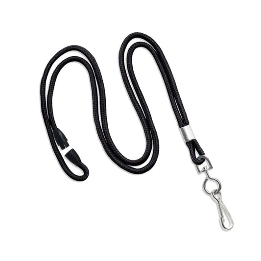 Round Breakaway Lanyard with Swivel Hook (2137-200X) with a swivel hook and rubber loops at both ends. Sold by Specialist ID.