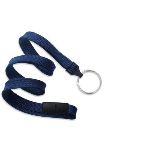 Navy Blue Flat Breakaway Lanyard With Key Chain Split Ring  2137-365X 2137-3653