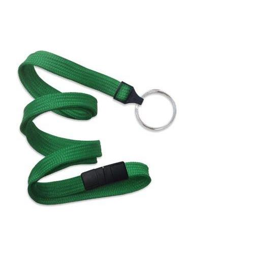 Green Flat Breakaway Lanyard With Key Chain Split Ring  2137-365X 2137-3654