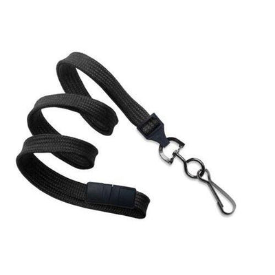 Flat Braid Breakaway Woven Lanyard With A Universal Slide Adapter And Black Oxide Swivel Hook 2137-3771