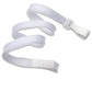 White lanyard with no twist plastic hook and breakaway feature on a white background