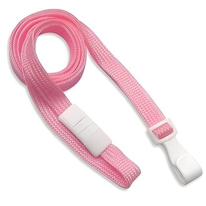 The Breakaway Lanyard with No Twist Plastic ID Clip (2137-474X) is MRI and metal detector friendly, with no metal lanyard parts, a breakaway design, and a plastic clip; shown coiled on a white background.
