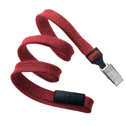 Premium Breakaway Lanyard with Bulldog Clip (2137-600X) with a black plastic buckle and a metal clasp at one end, coiled in a spiral shape, resembling the sturdiness of a bulldog clip.
