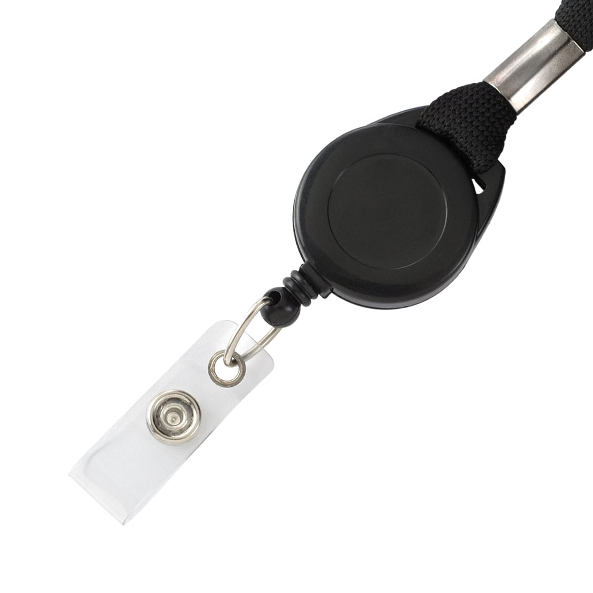 8229/01 Durable Badge Reel Plus Textile Necklace Retractable Black [Pack 10]