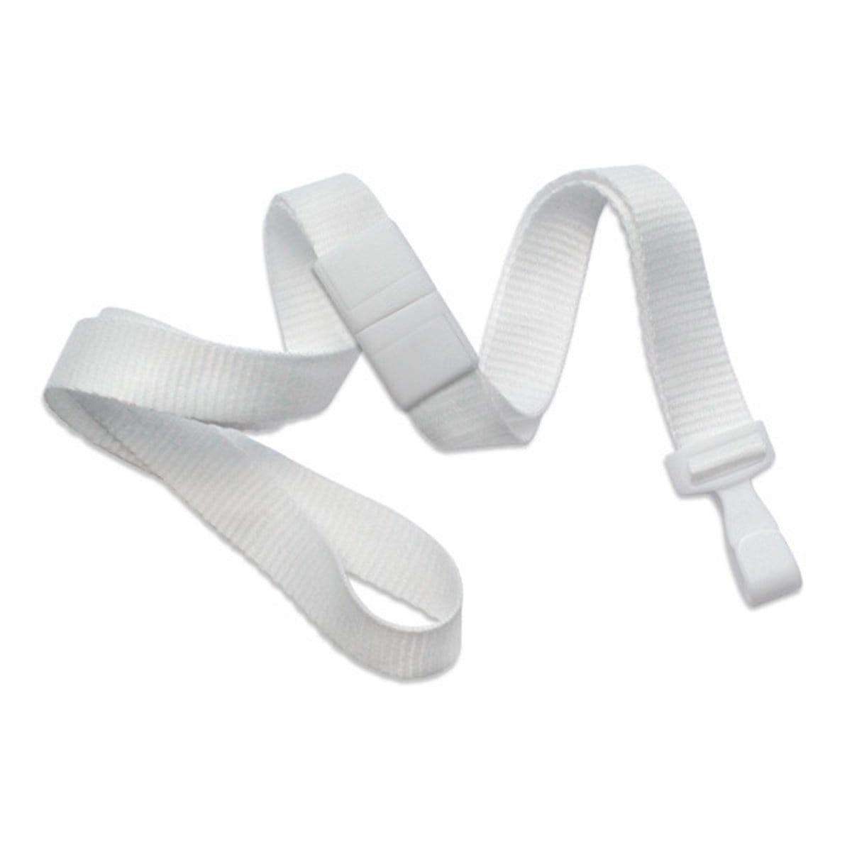 White Wide 5/8" Lanyard with No Twist Plastic Hook (2138-478X) 2138-4777