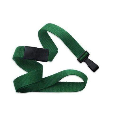 A Wide 5/8" Lanyard with No Twist Plastic Hook (2138-478X) with a no-twist plastic hook and a black plastic buckle is shown laid out against a white background. Sold by Specialist ID.