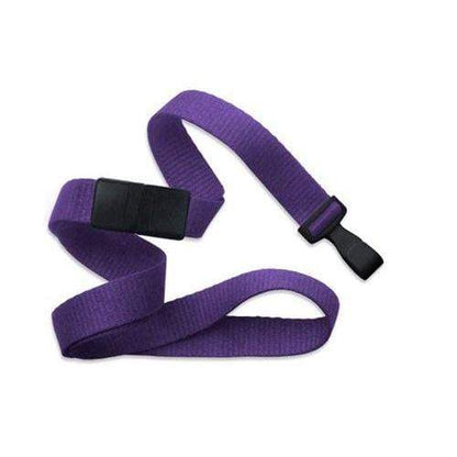 A Wide 5/8" Lanyard with No Twist Plastic Hook (2138-478X) is coiled in a loose figure-eight shape against a white background, reminiscent of a breakaway lanyard design. Sold by Specialist ID.