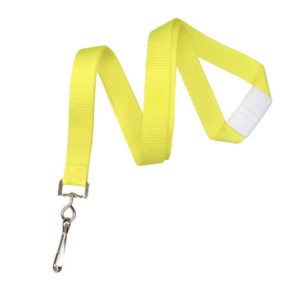 Neon Lanyard with Safety Breakaway Clasp - High Visibility Bright Soft Lanyards (2138-504X) with a metal swivel hook attachment at one end and a white Velcro safety breakaway feature at the other end.