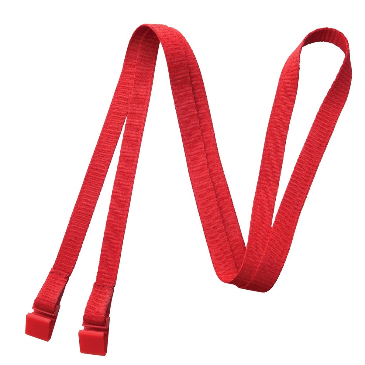 Red MRI Safe Mask Lanyard with 2 Slim Plastic Clips - Open Ended Badge & Facemask Holder (2140-540X) 2140-5406