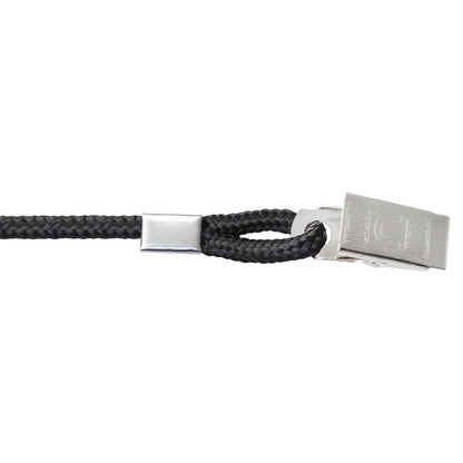 Close-up of a Black Open Ended Event Lanyard with 2 Bulldog Clips 2140-6001, perfect for holding convention passes.