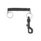 Bungee Coil Keychain Lanyard with Black Stretchy Elastic Cord for Key or Swipe Card 505-CC-BLK