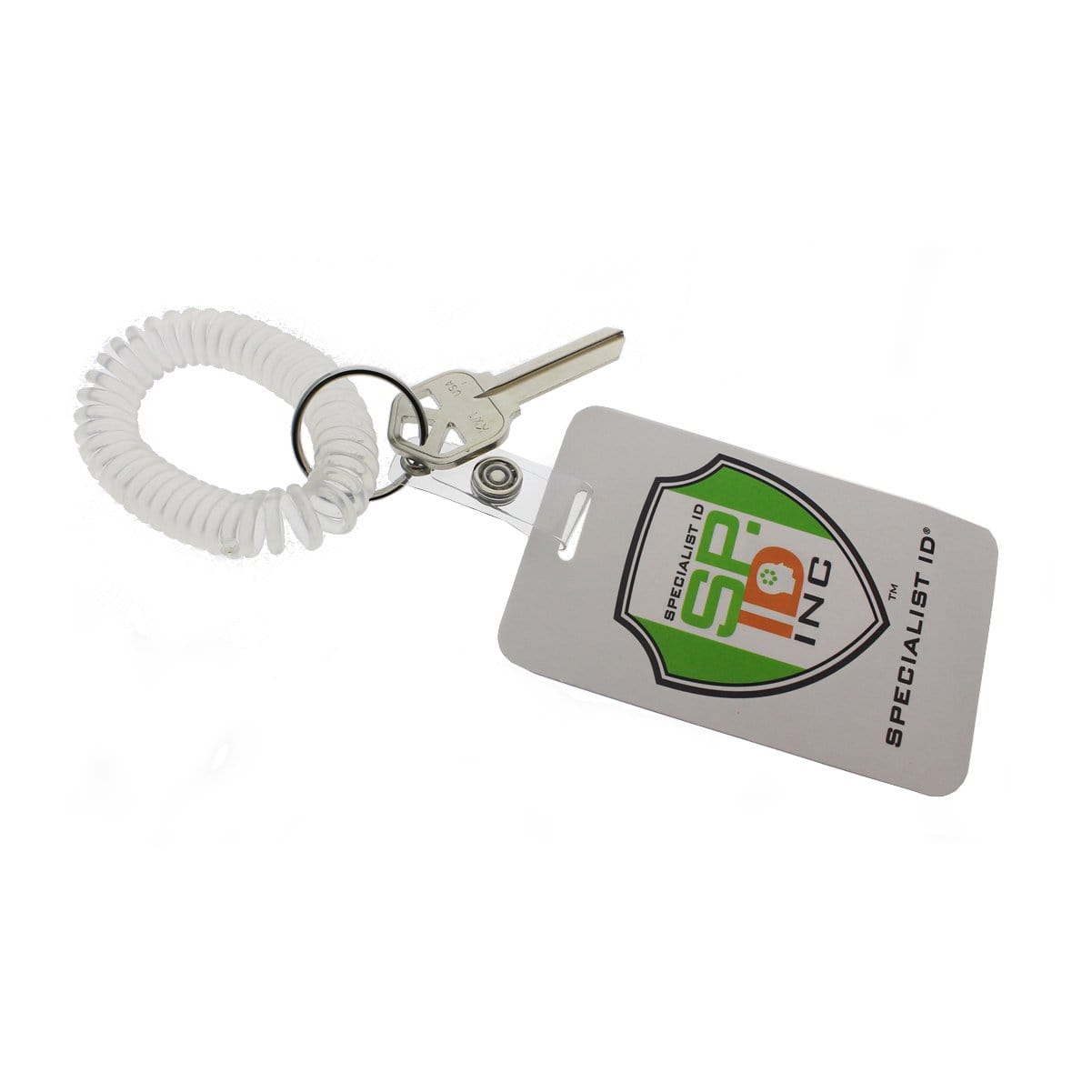 Clear Wrist Coil Key Chain with ID Strap Clip (2140-620X) 2140-6200