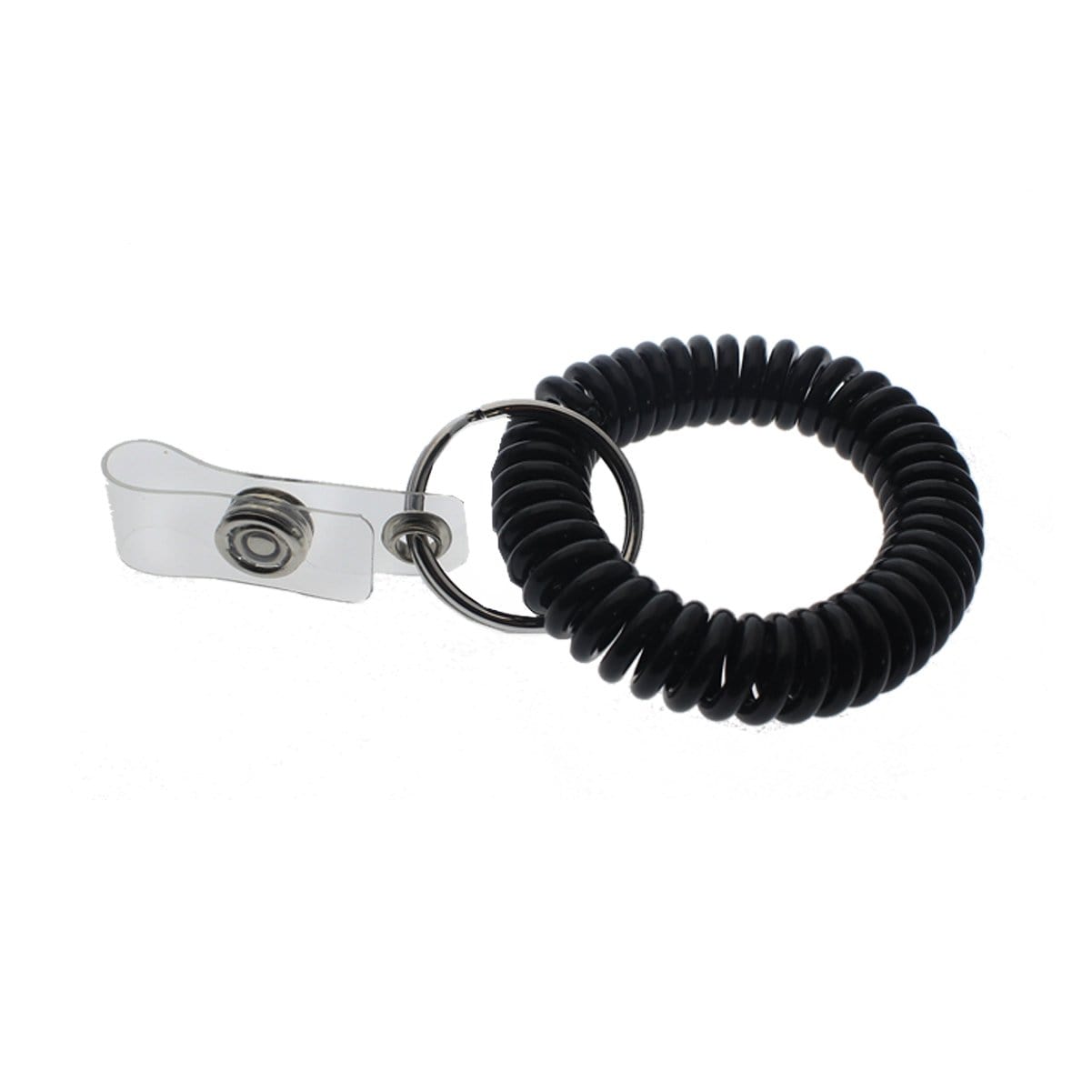 Black Wrist Coil Key Chain with ID Strap Clip (2140-620X) 2140-6201