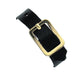 Black Genuine Leather Luggage Strap W/ Brass-Plated Buckle, 3 Holes  2420-1041 2420-1041