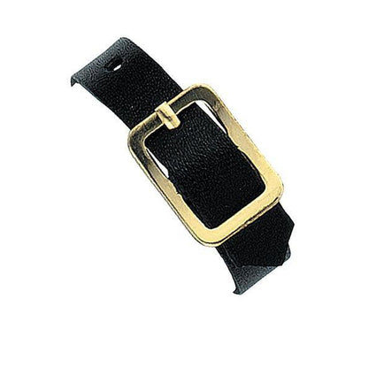 A Black Genuine Leather Luggage Strap W/ Brass-Plated Buckle, 3 Holes 2420-1041.
