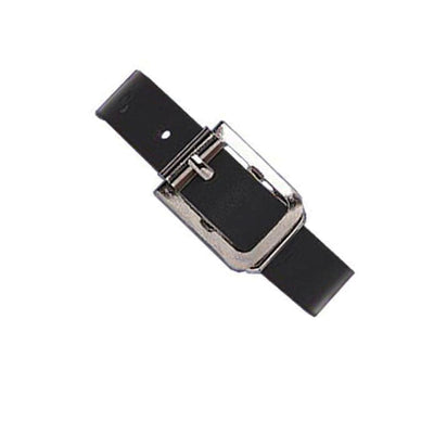 Black Genuine Leather Luggage Strap W/ Nickel-Plated Steel Buckle, 3 Holes 2420-1071