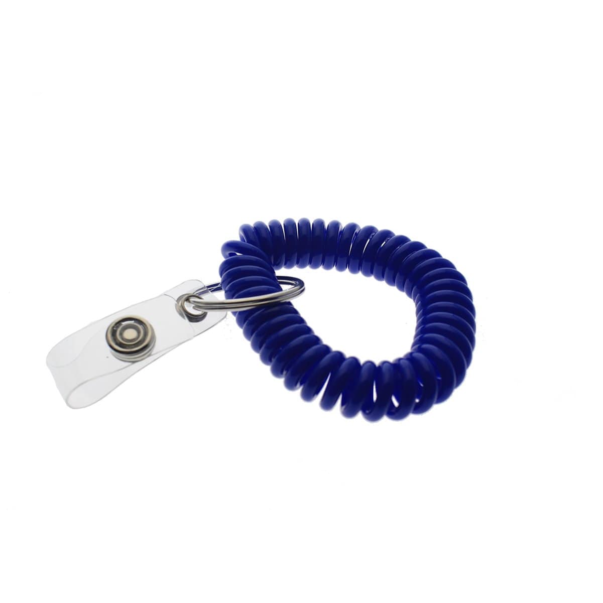 Blue Plastic 23 Coil Key Chain with Clip â€“ 12 Pack