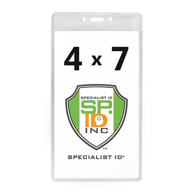 4 X 7 Clear Vertical Large Event Badge Holder (306-4258)