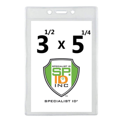 3 1/2" X 5 1/4"  Clear Vertical Large Event Badge Holder (P/N 306-46)