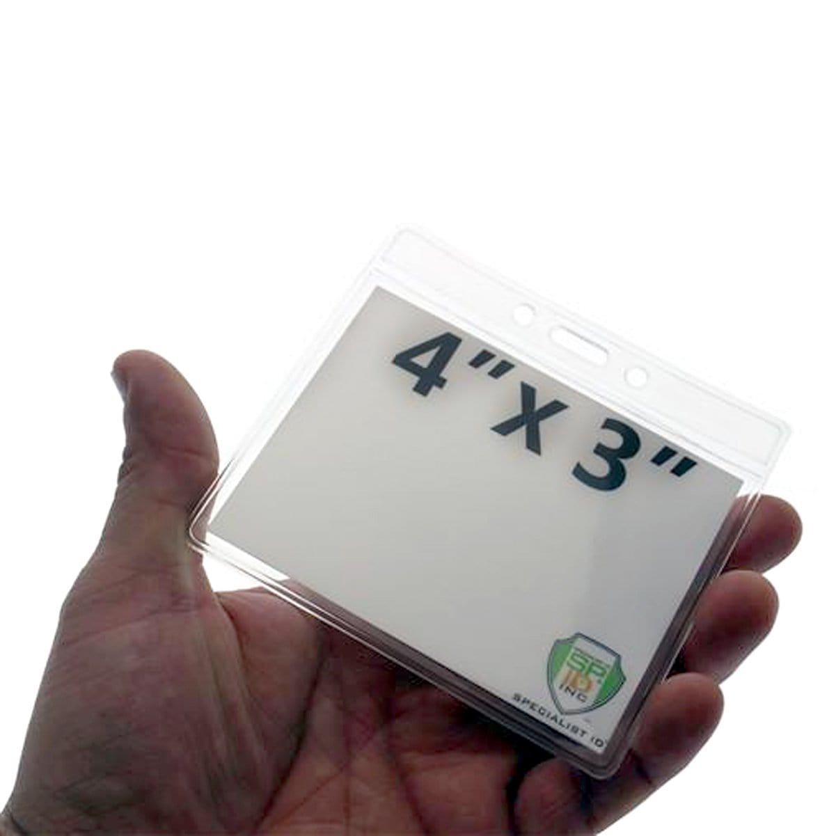 4x3 card sleeve 10 Pack Clear Vinyl Card Holder Sleeves, 4x3 Inch Waterproof Resealable Zip Badge Protectors With Clip For ID, Vaccination Cards, And Lanyards Lanyard Card Holder Horizontal