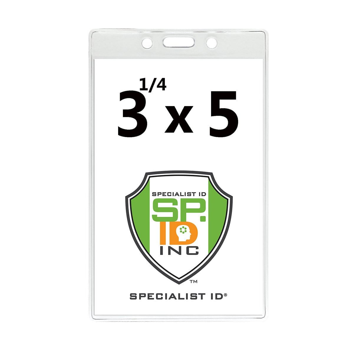 3 1/4" X 5" Clear Premium Vinyl Vertical Extra Large ID Badge Holder (P/N 506-35625) 506-35625