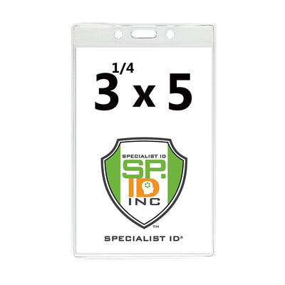 3 1/4" X 5" Clear Premium Vinyl Vertical Extra Large ID Badge Holder (P/N 506-35625)