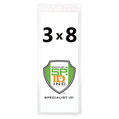 4x5 Badge Holder - USA Made - Large, Plastic 4 x 5 Card Sleeve for Event Tickets & Passes (SPID-1600)