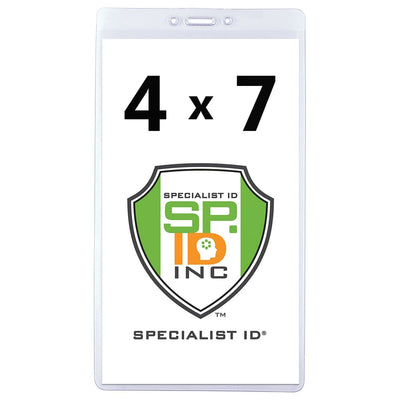 4 1/8" X 7 1/2" Clear Vinyl Vertical Extra Large Badge Holder (P/N 506-4258)