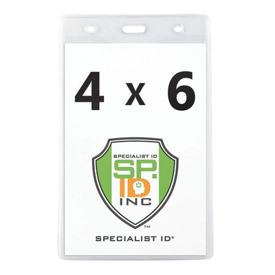Vertical 4" X 6" Oversize Vinyl Badge Holder with Opaque Back (506-456)