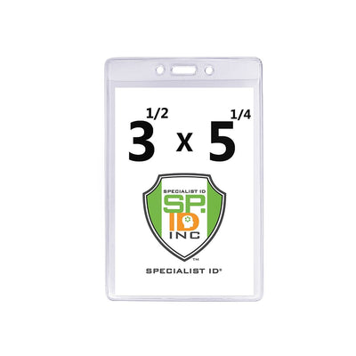 Premium 3 1/2 x 5 1/4 Clear Vinyl Vertical Extra Large Badge Holder (506-46)