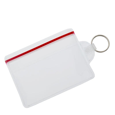 Fuel Card and ID Badge Holder with Zipper and Key Ring - Soft Vinyl (506-ZHKR)