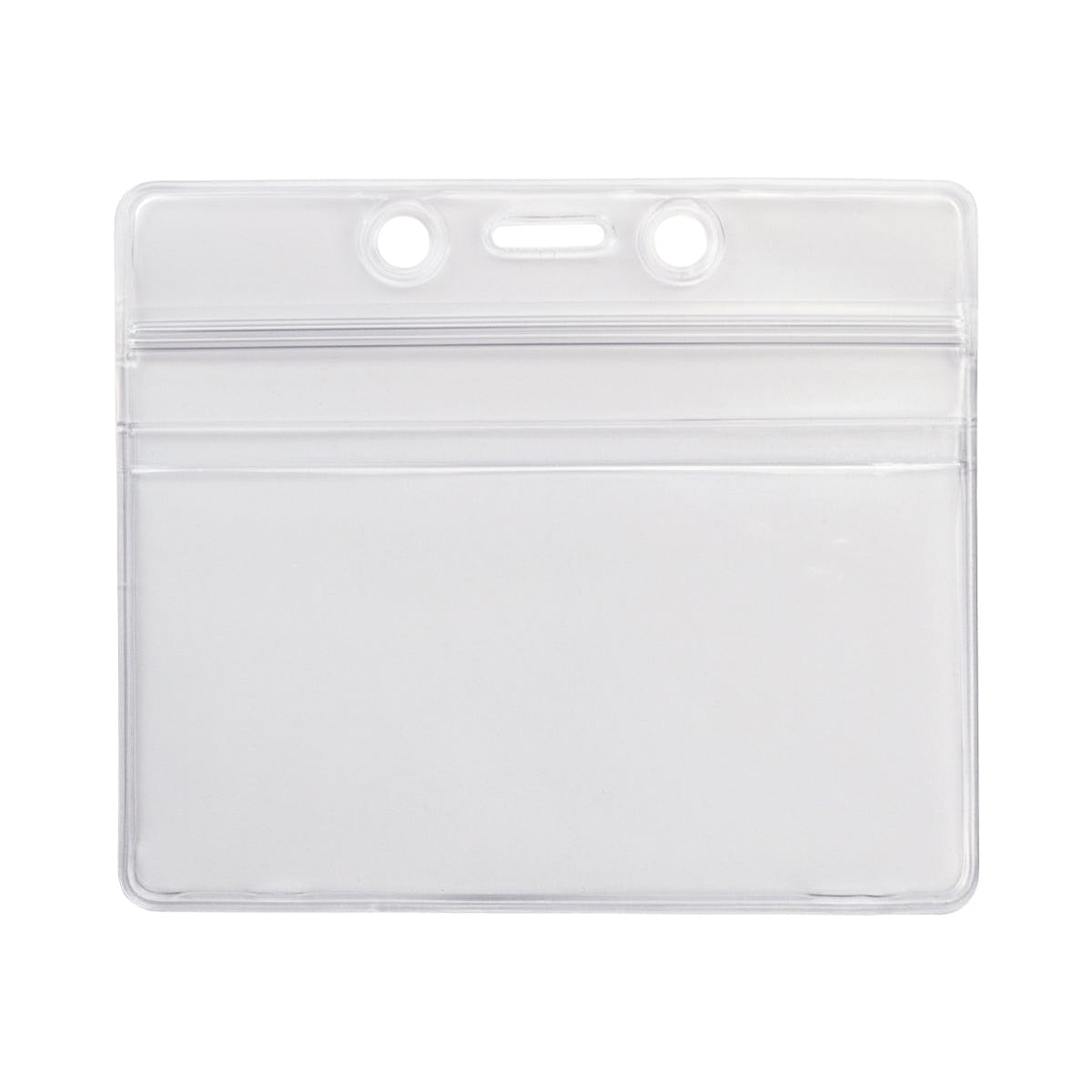 Badge Base Rectangular Horizontal Horizontal Vinyl Badge Holder with Zipper Top (506-ZHOS-CLR ...
