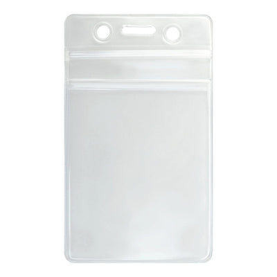 Clear Vertical Vinyl Badge Holder with Zipper (506-ZS-CLR)