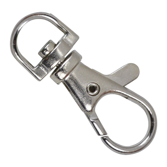 Premium Metal Lobster Claw Clasp Hook Craft Findings - 1.5 Inch Clip with Trigger Snap and Round Eye Swivel D Ring 6920-2370