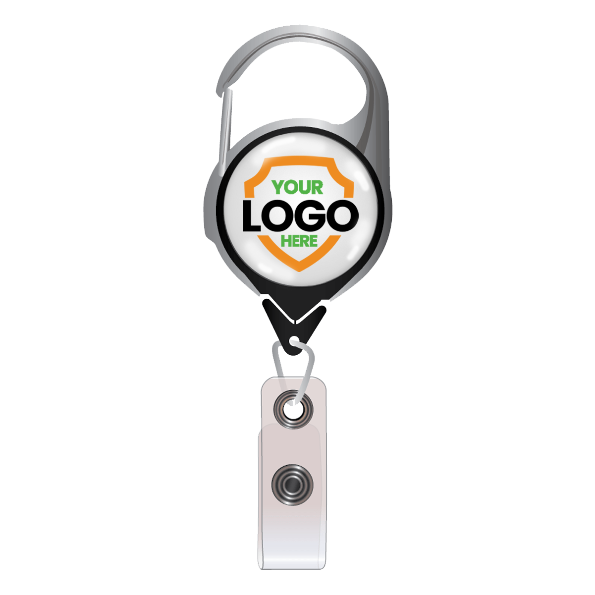 Custom Printed No Twist Carabiner Badge Reel - Upload Your Logo