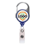 Custom Printed No Twist Carabiner Badge Reel With Belt Clip - Upload Your Logo