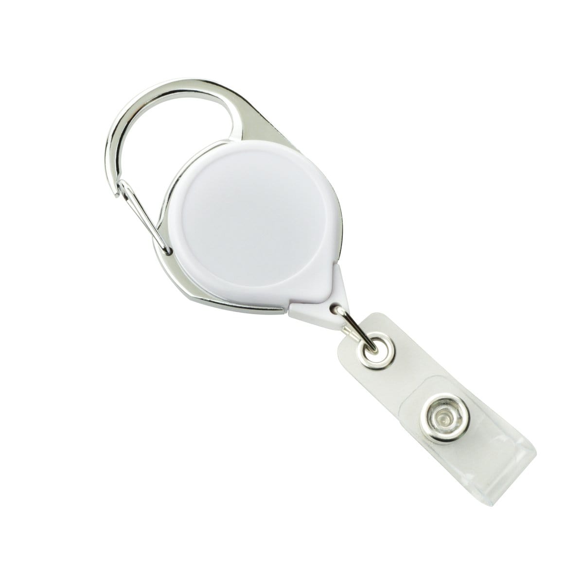 White No Twist Badge Reel with Carabiner And Belt Clip (704-CLP) 704-CLP-WHT