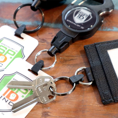 HR-BLACK badge connector used with key rings and badge reel hardware