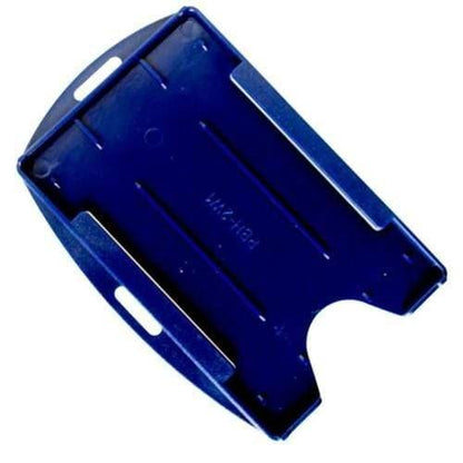 Rigid Open-Faced Single ID Card Holder (P/N AH-075) with a slotted design and a cut-out section at the bottom, perfect as an ID card holder or badge holder. Sold by Specialist ID.