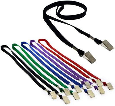Double Clip Lanyard with 2 Bulldog Clips (NBAL38-2BC)