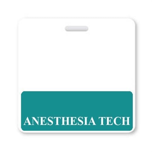 Teal "ANESTHESIA TECH" Horizontal Badge Buddy with Teal border BB-ANESTHESIATECH-TEAL-H
