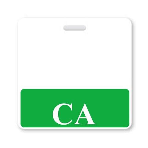 "CA" Horizontal Badge Buddy with GREEN border BB-CA-GREEN-H